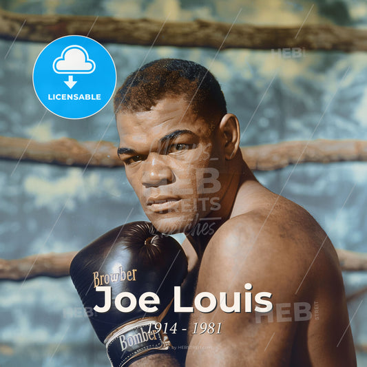 Joe Louis, 1914 - 1981, American boxer - A Man Wearing Boxing Gloves Print Template