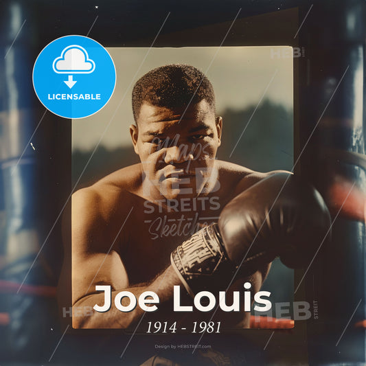 Joe Louis, 1914 - 1981, American boxer - A Man Wearing Boxing Gloves Print Template