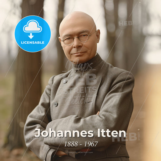 Johannes Itten, 1888 - 1967, Swiss-German painter and theorist - A Man With Glasses And A Coat Print Template