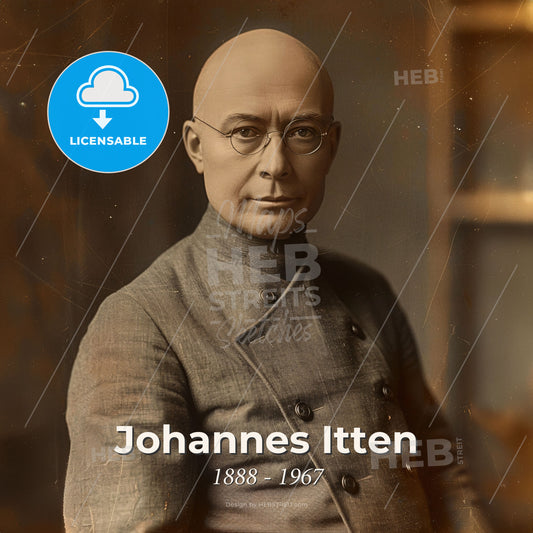 Johannes Itten, 1888 - 1967, Swiss-German painter and theorist - A Man Wearing Glasses And A Coat Print Template