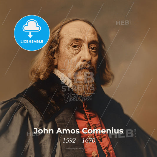 John Amos Comenius, 1592 - 1670, Czech educator - A Man In A Black Robe Print Template