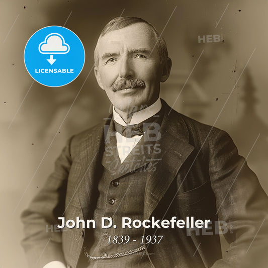 John D. Rockefeller, 1839 - 1937, American oil magnate - A Man In A Suit Print Template