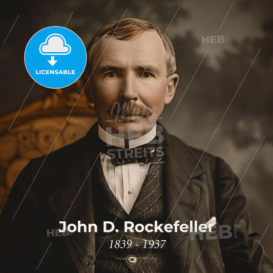 John D. Rockefeller, 1839 - 1937, American oil magnate - A Man In A Suit Print Template