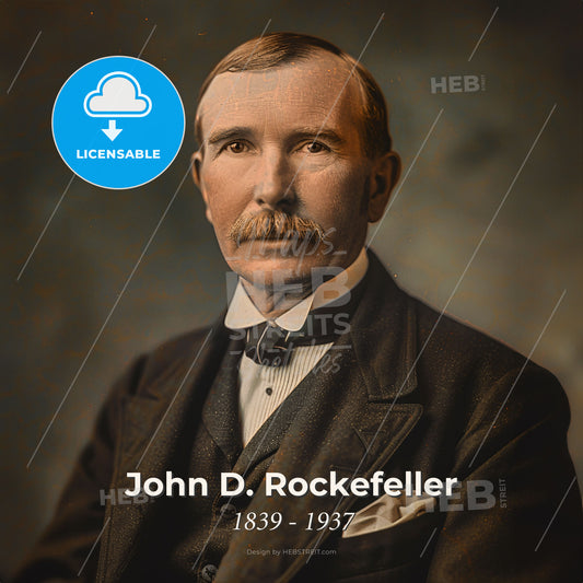 John D. Rockefeller, 1839 - 1937, American oil magnate - A Man In A Suit Print Template