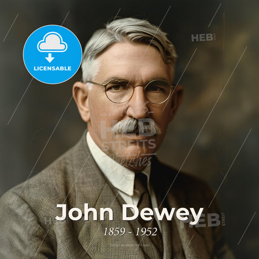 John Dewey, 1859 - 1952, American philosopher and educator - A Man With A Mustache Wearing Glasses Print Template
