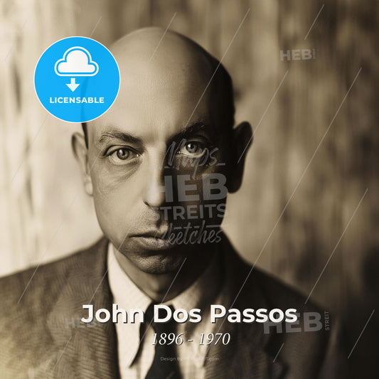 John Dos Passos, 1896 - 1970, American writer - A Man In A Suit And Tie Print Template