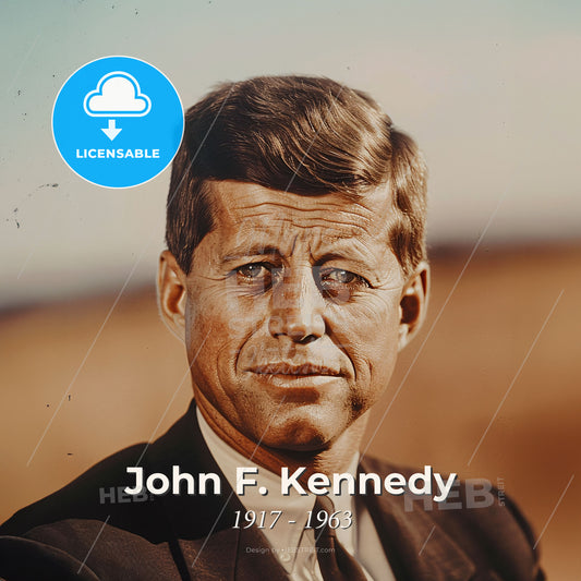 John F. Kennedy, 1917 - 1963, American President - A Man In A Suit Print Template