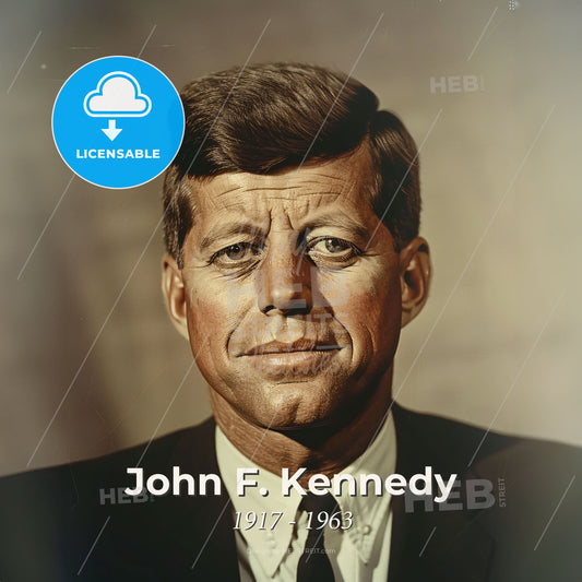 John F. Kennedy, 1917 - 1963, American President - A Man In A Suit And Tie Print Template