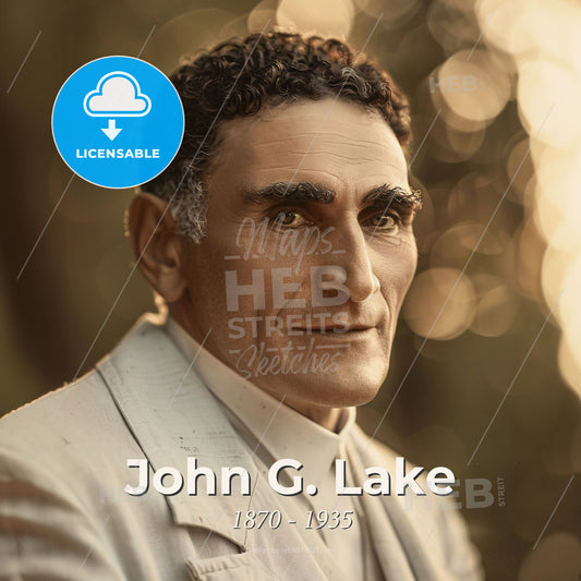 John G. Lake, 1870 - 1935, American missionary and preacher - A Man In A White Suit Print Template