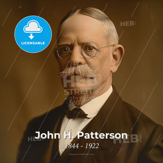 John H. Patterson, 1844 - 1922, American business executive - A Man With A Mustache And Glasses Print Template