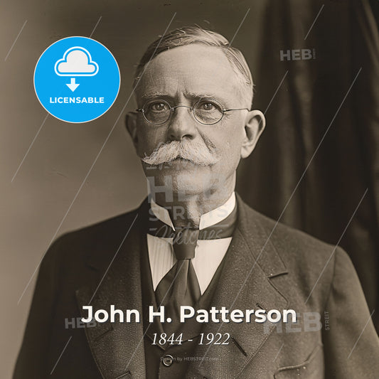 John H. Patterson, 1844 - 1922, American business executive - A Man With A Mustache Print Template