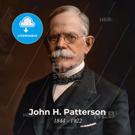 John H. Patterson, 1844 - 1922, American business executive - A Man With A Mustache And Glasses Print Template