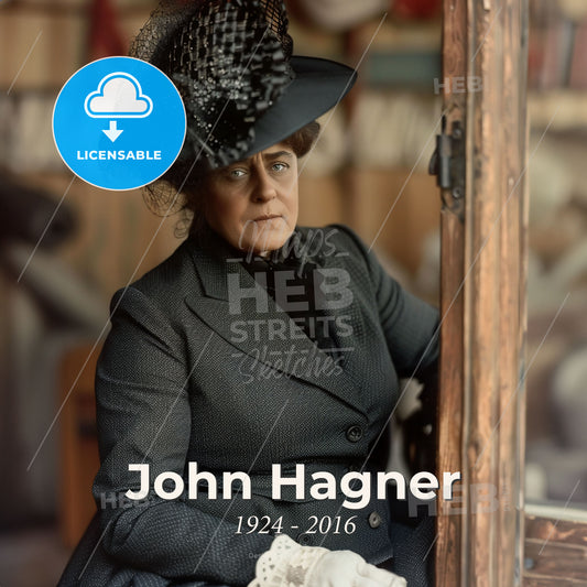 John Hagner, 1924 - 2016, American stuntman and makeup artist - A Woman In A Hat And Gloves Print Template