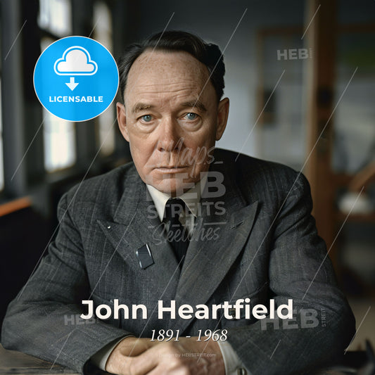 John Heartfield, 1891 - 1968, German photomontage artist - A Man In A Suit Print Template