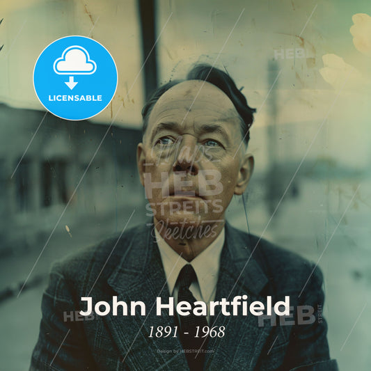 John Heartfield, 1891 - 1968, German photomontage artist - A Man In A Suit Print Template