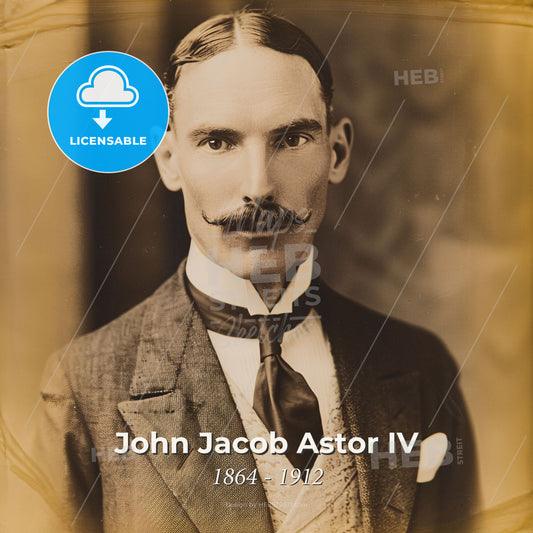 John Jacob Astor IV, 1864 - 1912, American businessman - A Man With A Mustache Print Template