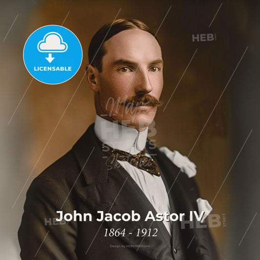 John Jacob Astor IV, 1864 - 1912, American businessman - A Man With A Mustache And A Suit Print Template