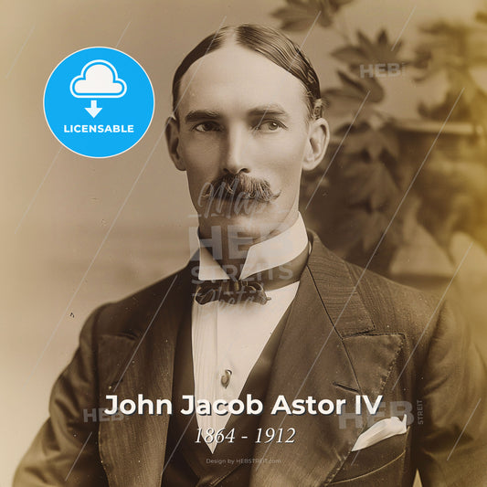 John Jacob Astor IV, 1864 - 1912, American businessman - A Man In A Suit Print Template