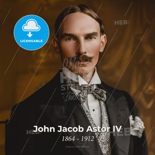 John Jacob Astor IV, 1864 - 1912, American businessman - A Man In A Suit Print Template