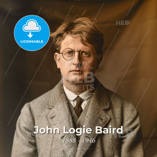 John Logie Baird, 1888 - 1946, Scottish inventor - A Man In A Suit And Tie Print Template