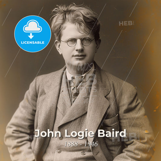 John Logie Baird, 1888 - 1946, Scottish inventor - A Man In A Suit And Tie Print Template