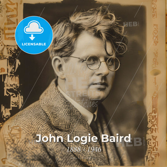 John Logie Baird, 1888 - 1946, Scottish inventor - A Man Wearing Glasses And A Suit Print Template