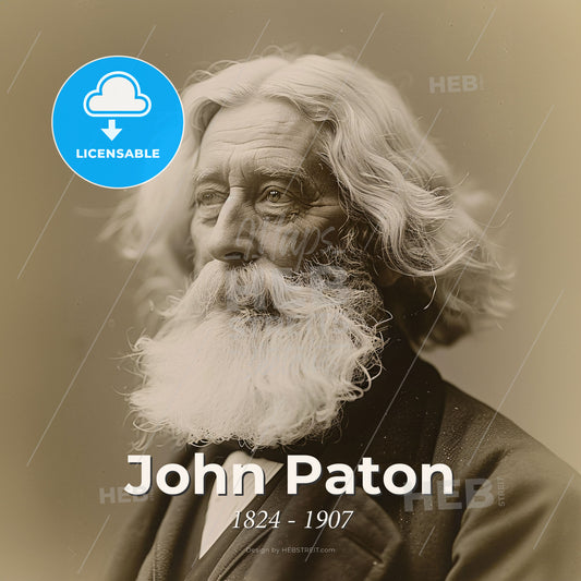 John Paton, 1824 - 1907, Scottish missionary - A Man With A Long White Beard Print Template