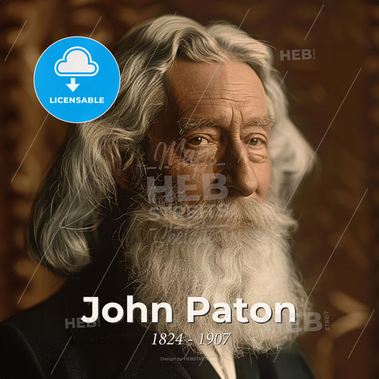 John Paton, 1824 - 1907, Scottish missionary - A Man With Long White Beard Print Template