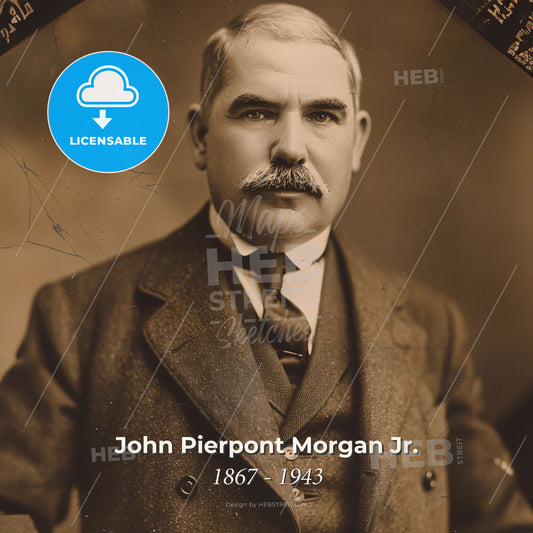 John Pierpont Morgan Jr., 1867 - 1943, American banker - A Man With A Mustache Print Template