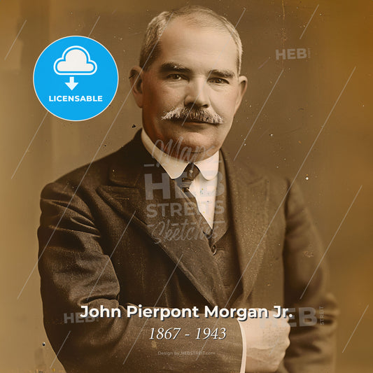 John Pierpont Morgan Jr., 1867 - 1943, American banker - A Man With A Mustache Wearing A Suit And Tie Print Template