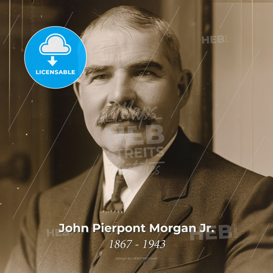 John Pierpont Morgan Jr., 1867 - 1943, American banker - A Man With A Mustache Wearing A Suit And Tie Print Template