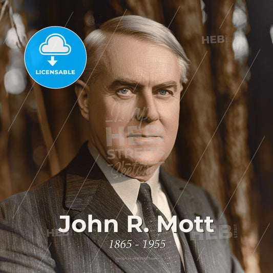 John R. Mott, 1865 - 1955, American evangelist and missionary - A Man In A Suit And Tie Print Template