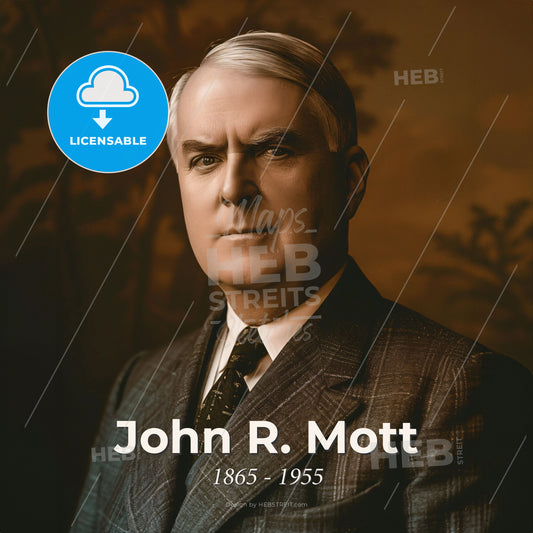 John R. Mott, 1865 - 1955, American evangelist and missionary - A Man In A Suit Print Template