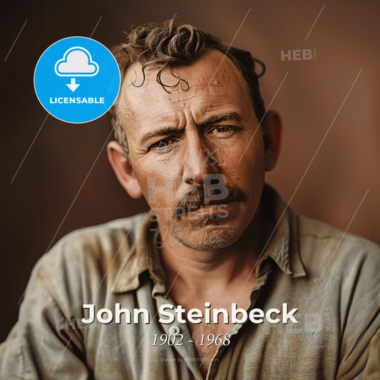 John Steinbeck, 1902 - 1968, American writer - A Man With Nice Hair And Mustache Print Template
