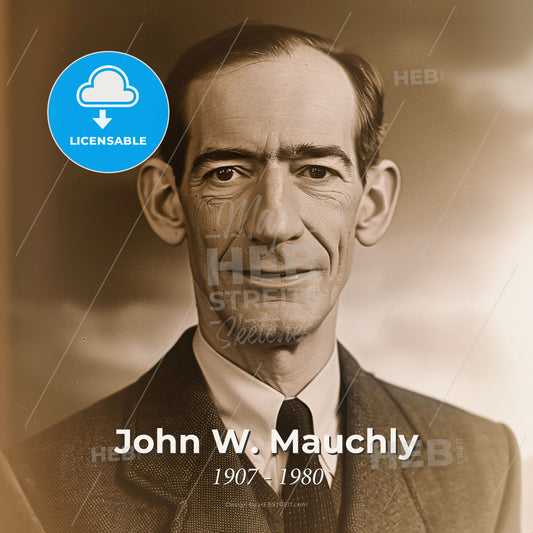 John W. Mauchly, 1907 - 1980, American physicist - A Man In A Suit And Tie Print Template