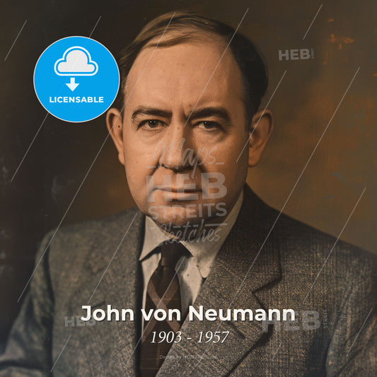 John von Neumann, 1903 - 1957, Hungarian-American mathematician - A Man In A Suit And Tie Print Template