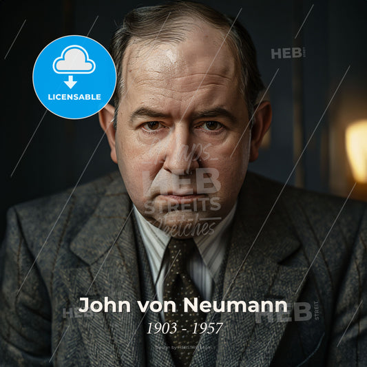 John von Neumann, 1903 - 1957, Hungarian-American mathematician - A Man In A Suit Print Template