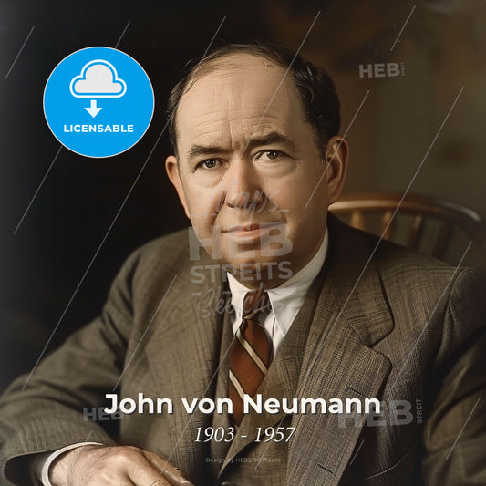 John von Neumann, 1903 - 1957, Hungarian-American mathematician - A Man In A Suit And Tie Print Template