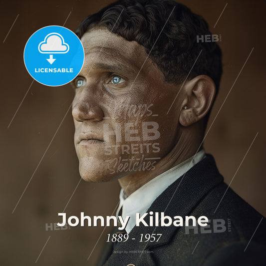 Johnny Kilbane, 1889 - 1957, American boxer - A Man With Blue Eyes Print Template