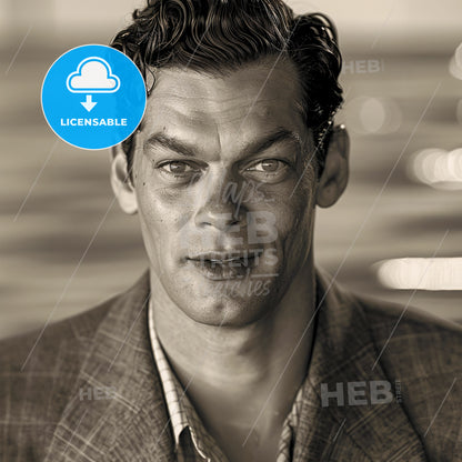 Johnny Weissmuller, 1904 - 1984, American swimmer and actor - A Man In A Suit