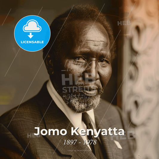 Jomo Kenyatta, 1897 - 1978, Kenyan independence leader - A Man In A Suit Print Template