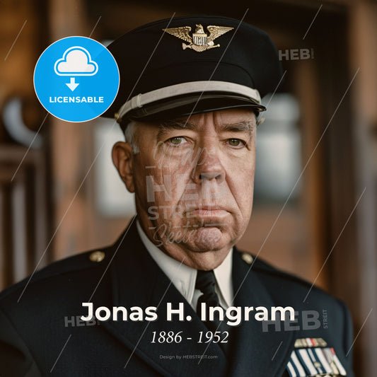 Jonas H. Ingram, 1886 - 1952, American Admiral - A Man In A Uniform Print Template