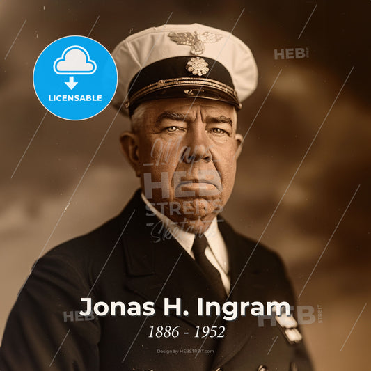 Jonas H. Ingram, 1886 - 1952, American Admiral - A Man In A Uniform Print Template