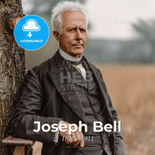 Joseph Bell, 1837 - 1911, Scottish surgeon - A Man Leaning Against A Tree Print Template