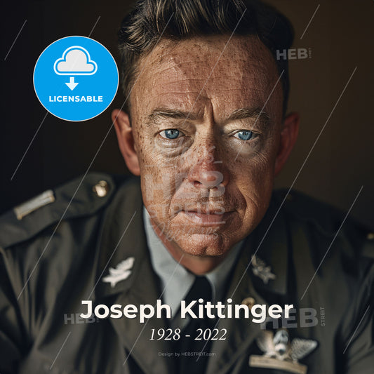 Joseph Kittinger, 1928 - 2022, American pilot and aeronaut - A Man In A Military Uniform Print Template