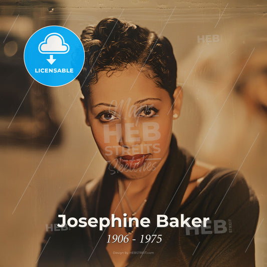 Josephine Baker, 1906 - 1975, American-French entertainer - A Woman With Short Hair Wearing A Black Shirt Print Template