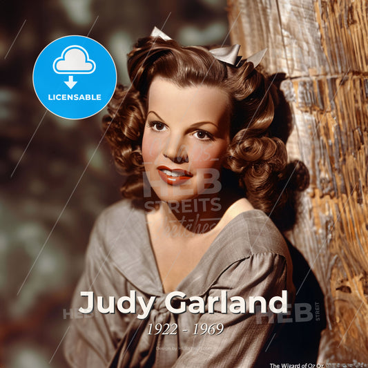 Judy Garland, 1922 - 1969, American actress and singer - A Woman Leaning Against A Tree Print Template