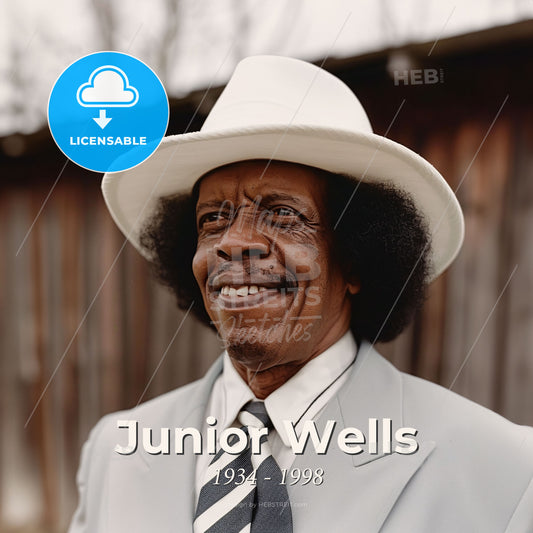 Junior Wells, 1934 - 1998, American blues harmonica player - A Man In A Suit And Tie Print Template