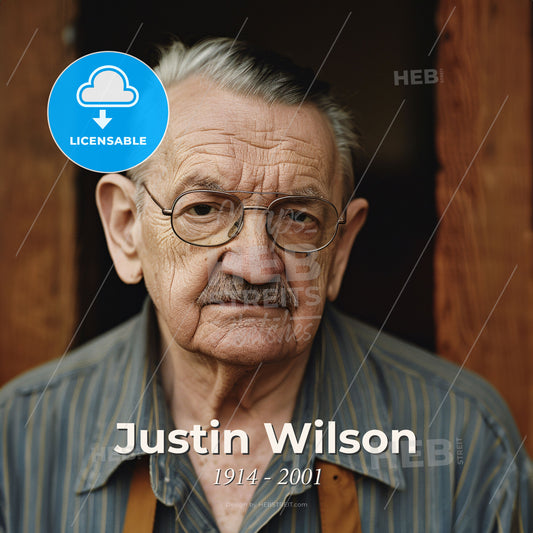 Justin Wilson, 1914 - 2001, American chef - An Old Man With Glasses And A Mustache Print Template