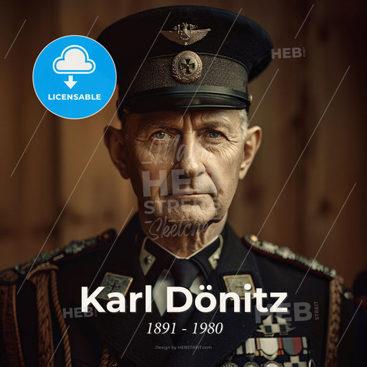 Karl Dönitz, 1891 - 1980, German Admiral - A Man In A Military Uniform Print Template